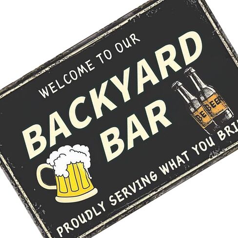 Funny Backyard Signs Outside Bar Decor Outdoor Pool Decor Outdoor Bar Signs Beer Sign Poop Deck Welcome To Our Backyard Bar in Saudi Arabia