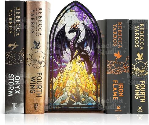 Kaciola Studio Fantasy Dragon Library Sign Book Nook Kit, Cute Bookish Decor, Gifts for Booklovers/Reader/Women, Bookshelf Book Store Decor, Romantasy Gift (Dragons) in Saudi Arabia