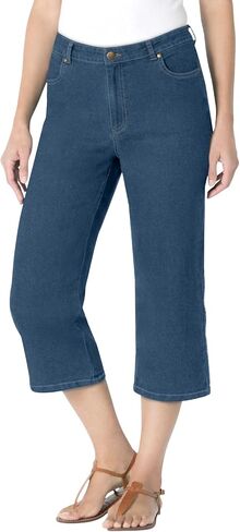 Woman Within Plus Size Clean Front Denim Capri in Saudi Arabia