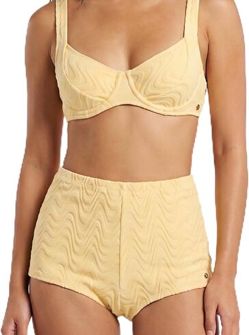 Retro Jacquard Towel Bikini Set, High Waist Boyshort 2 Piece Swimsuit, Quick Dry Absorbent in Saudi Arabia