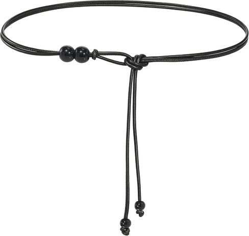 Women's Thin Knotted Belt PU Leather Skinny Waist Belt for Dresses Jeans and Trousers in Saudi Arabia