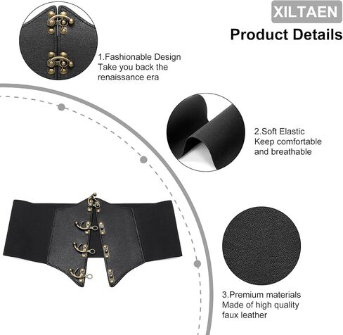 Women's Gothic Elastic Waist Belt Retro Wide Waspie Corset Belts for Women in Saudi Arabia
