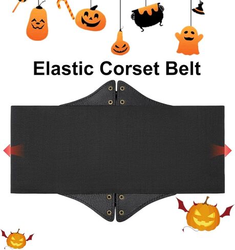 Women's Gothic Elastic Waist Belt Retro Wide Waspie Corset Belts for Women in Saudi Arabia