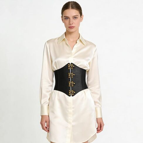 Women's Gothic Elastic Waist Belt Retro Wide Waspie Corset Belts for Women in Saudi Arabia