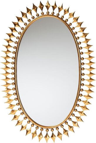 Baxton Studio Rogier Antique Goldleaf Metal Accent Wall Mirror in Saudi Arabia