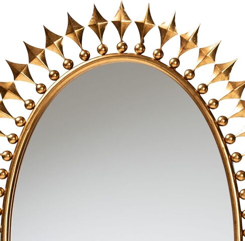 Baxton Studio Rogier Antique Goldleaf Metal Accent Wall Mirror in Saudi Arabia