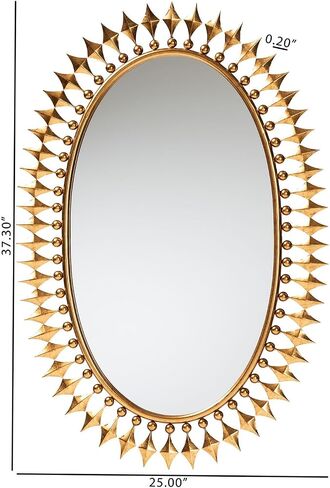 Baxton Studio Rogier Antique Goldleaf Metal Accent Wall Mirror in Saudi Arabia