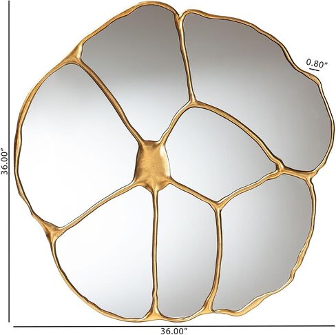 Baxton Studio Novia Antique Goldleaf Flower Accent Wall Mirror in Saudi Arabia