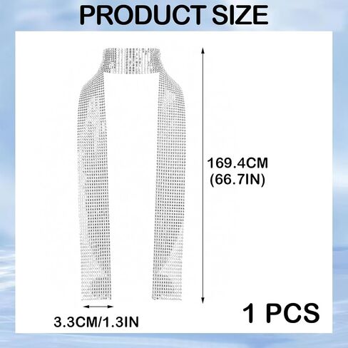 Metal Sequin Ties for Women Long Skinny Scarves, Sparkly Sequin Scarf Glitter Necktie Belt for Prom Wedding Party Cocktail Daily Wear in Saudi Arabia