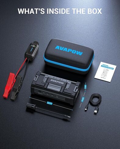 AVAPOW Jump Starter 2000A Peak Portable Battery Jump Starter for Car with Dual USB Quick Charge 3.0(Up to 8.0L Gas or 6.5L Diesel),12V Jump Box,Compact Lithium Car Power Pack in Kuwait