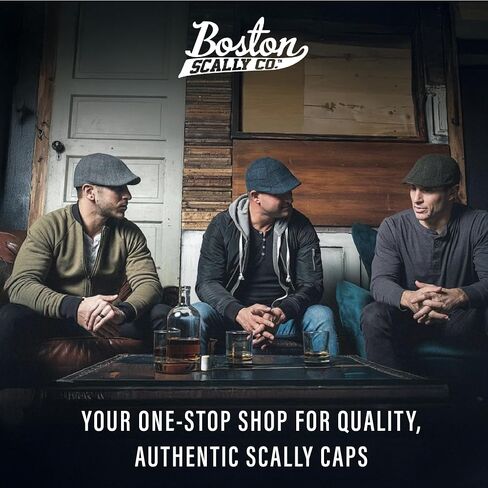 The Original Boston Scally Cap - The Brave Newsboy Flat Cap - 6 Panel Cotton Fitted Hat for Men - Navy Plaid in Saudi Arabia