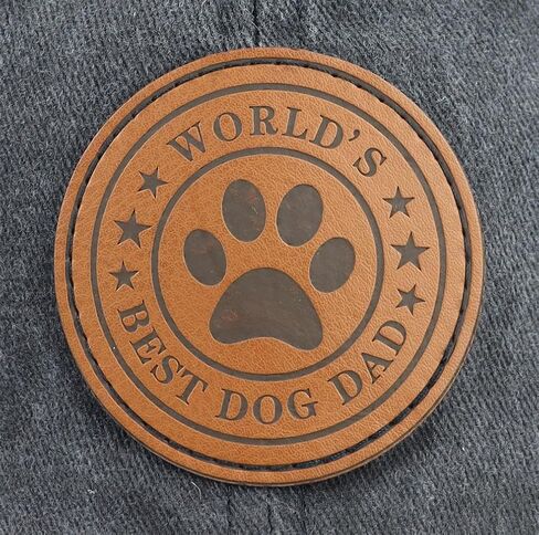 World's Best Dog Dad Hats for Men, Funny Adjustable Embroidered Leather Patch Papa Baseball Cap in Saudi Arabia