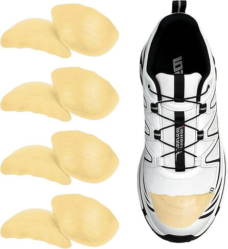 4 Pairs Shoe Filler Inserts, Toe Cushion Fillers, Memory Foam Cushion Loose Shoes to Make Shoes Smaller, Prevent Heel Slipping, Foot Friction and Relieves Pain, Unisex (Beige, One Size in Saudi Arabia