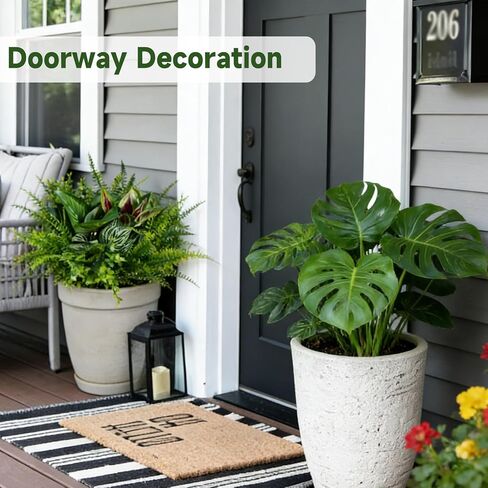 25 Bundles Outdoor Artificial Plants and Flowers Greenery Stems UV Resistant Fake Stems Plastic Leaves for Front Porch Home Decor Garden Porch Planter Window Box in Saudi Arabia