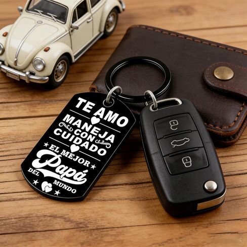 Dad Keychain for Men, Spanish Drive Safe Keychain for Him Dad Gifts for Dads from Daughter, Happy Birthday Men Accessories, Regalos Para Papa for Fathers Day in Saudi Arabia