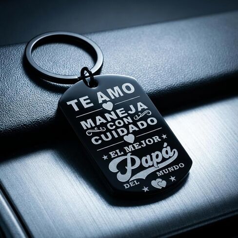 Dad Keychain for Men, Spanish Drive Safe Keychain for Him Dad Gifts for Dads from Daughter, Happy Birthday Men Accessories, Regalos Para Papa for Fathers Day in Saudi Arabia