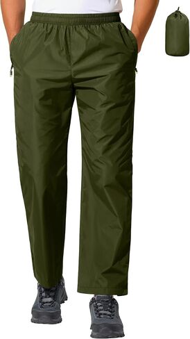 UIQUR Mens Waterproof Pants Rain Over Pant, Lightweight Packable Outdoor Pants for Hiking, Fishing in Saudi Arabia