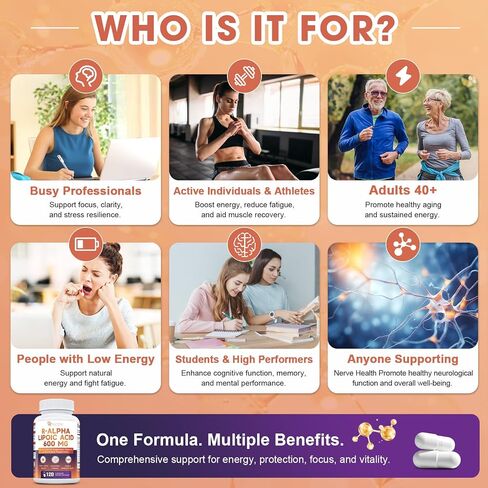 Migcopat R-Alpha Lipoic Acid 600mg, Neuropathy Supplements with ALCAR, NAC, Magnesium, Active B-Vitamins | Antioxidant for Energy & Nervous System Support, Non-GMO, Gluten Free, Vegan, 120 Capsules in Saudi Arabia