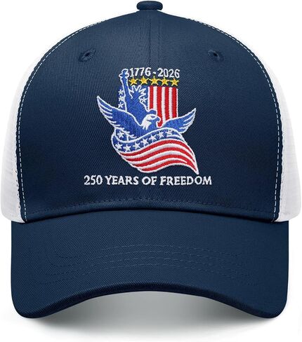 250th Anniversary USA Hat 250 Year American Anniversary Hat Embroidery American Flag Adjustable Baseball Cap for Men Women in Saudi Arabia