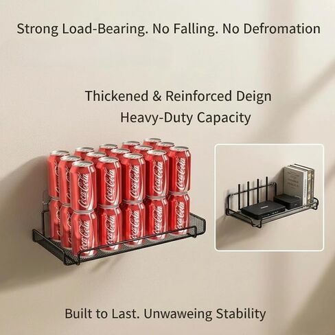 Wall Mount Router Shelf - No Drill WiFi Router & TV Set Top Box Storage Rack | Home Wall Organizer for Bathroom, Office, Living Room in Saudi Arabia