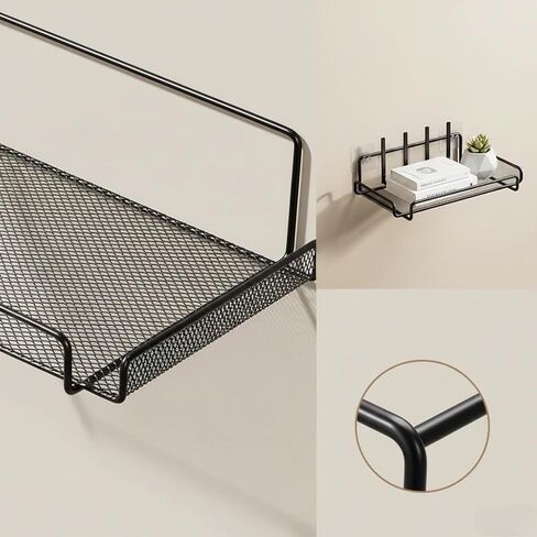 Wall Mount Router Shelf - No Drill WiFi Router & TV Set Top Box Storage Rack | Home Wall Organizer for Bathroom, Office, Living Room in Saudi Arabia