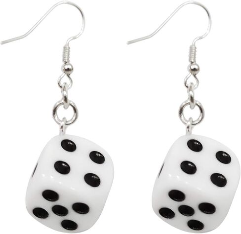ROSTIVO Dice Dangle Earrings for Women Funny Novelty Cube Jewelry Gag Gift Cute and Quirky Accessory in Kuwait