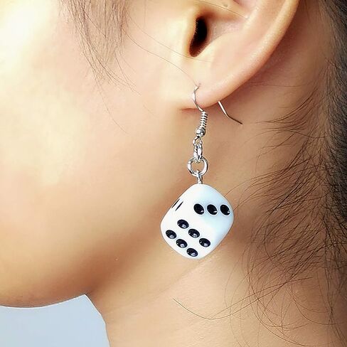ROSTIVO Dice Dangle Earrings for Women Funny Novelty Cube Jewelry Gag Gift Cute and Quirky Accessory in Kuwait