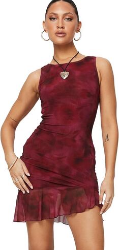 Princess Polly Women's Molita Ruffle Hem Mini Dress Red in Kuwait