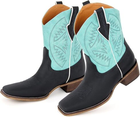 LISHAN Women's Square Toe Western Cowgirl Cowboy Boots in Saudi Arabia