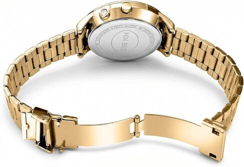 Unisex 40mm Minimalist Digital Watch, Large LED Display 12/24H Format, Stainless Steel Band, 30m Water Resistant, Tool-Free Adjustable for Daily Wear in Kuwait