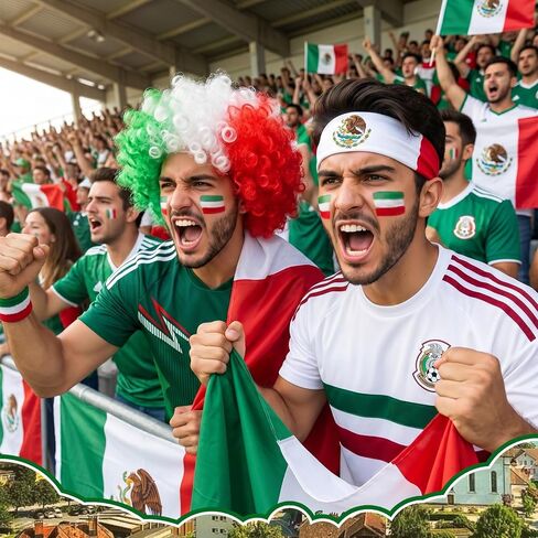 Mexico Soccer Fan Gear Set Mexican Patriotic Costume Accessories for Soccer Game Events in Saudi Arabia