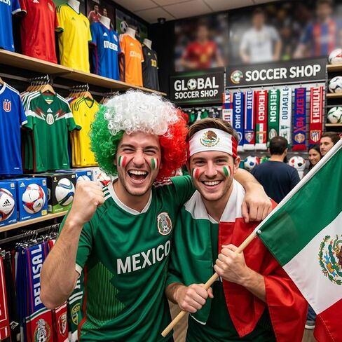 Mexico Soccer Fan Gear Set Mexican Patriotic Costume Accessories for Soccer Game Events in Saudi Arabia