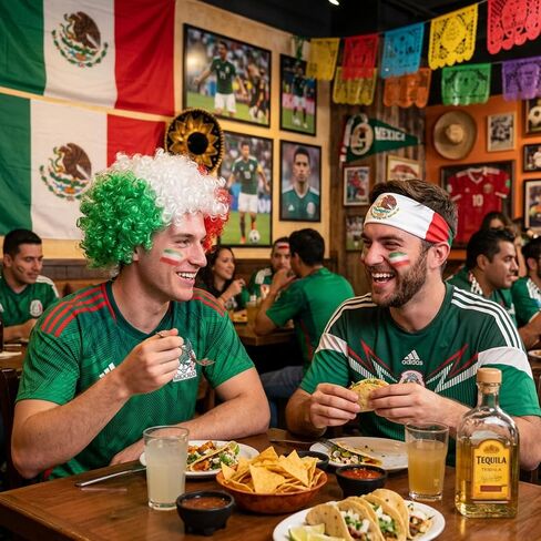 Mexico Soccer Fan Gear Set Mexican Patriotic Costume Accessories for Soccer Game Events in Saudi Arabia