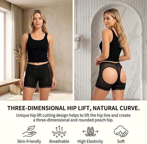 Butt Lifting Panties Butt Lifting Shapewear Booty Lifter Underwear for Women ShapewearControl Panties Lace Shapewear Panty Black M in Saudi Arabia