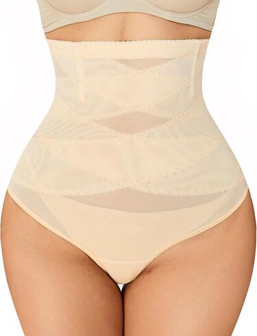 Hioffer Thong Shapewear Tummy Control High Waist Girdles for Women Body Shaper Under Dress Shaping Panties in Saudi Arabia