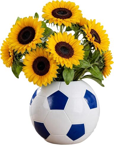 Ceramics Soccer Ball Vases Sports Party Centerpieces Table Decorations Home Dining Living Room Decor (1 Black) in Saudi Arabia