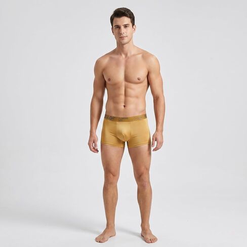 Men's boxer briefs, 5-pack, pure cotton, breathable, moisture-wicking, no tags, no rolling up, yellow. in Kuwait