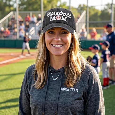 Baseball Mom Hat, Adjustable Baseball Cap for Women - Baseball Mom Gear, Gifts & Essentials Grey in Saudi Arabia