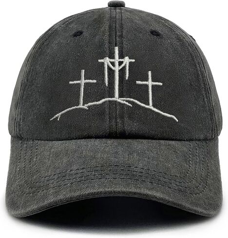 Christian Hats for Men Women Jesus Cross Embroidered Baseball Cap Religious Faith Gift for Men Women in Saudi Arabia