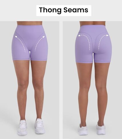 Sunzel Booty Contouring Biker Shorts for Women – High Waist Tummy Control Soft Squat Proof Thong Seams Workout Gym Spandex 4" Inseam Black Large in Kuwait