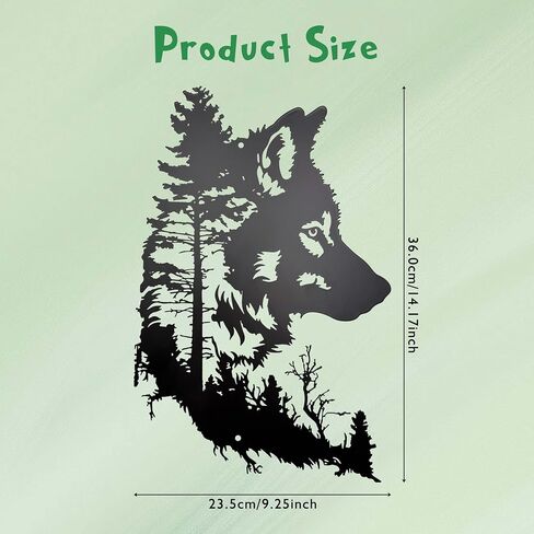 dryelves Metal Wolf Wall Decor, Wolf Head Wall Art For Home Office Living Room, Bedroom, Dining Room（Black） in Saudi Arabia