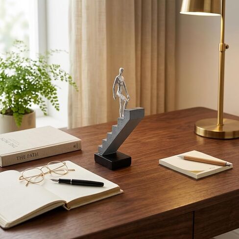 Inspirational Silver Climbing Man Figurine – Decorative Resin Sculpture Symbolizing Love, Motivation & Growth, for Office, Home, or Special Occasions in Saudi Arabia