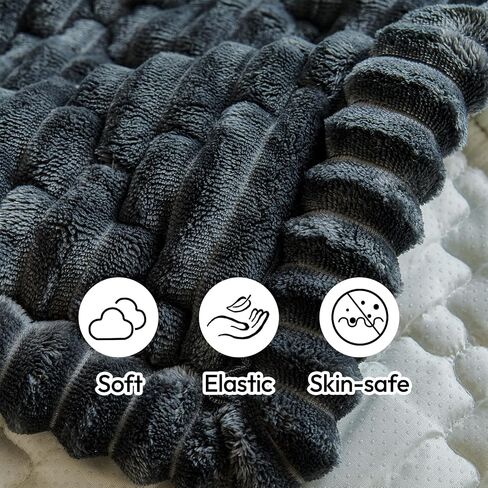 Deep Dream Couch Covers for Dogs Washable, Non-Slip Fuzzy Pet Sofa Protector, Soft Thick Fabric Couch Cover for 3 Cushion Sofa, for Pet Family (Dark Grey, 27.6" x 82.7") in Saudi Arabia