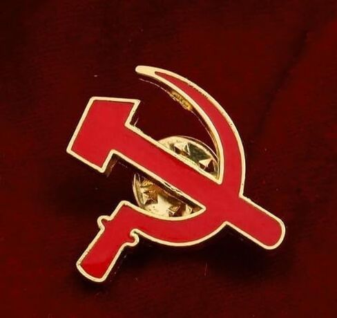 Russian Double-Headed Eagle Emblem, Soviet Sickle and Hammer, First-Class Patriotic Medal, Red Five-Pointed Star Metal Brooch in Kuwait