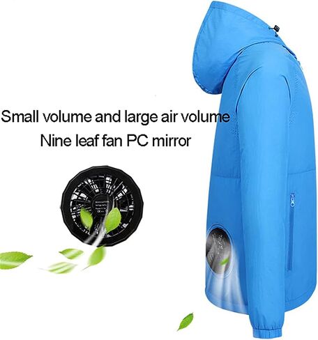 Hooded Fan Suits, Cold Air-Conditioning Suits for Cooling Sun Protection. 3-Speed Adjustable Cooling Sports Suits for Construction Site Farms,Blue,XL in Saudi Arabia