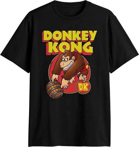 Nintendo Donkey Kong 3D Retro Logo Vintage Arcade Barrel Throw T-Shirt - in Kuwait