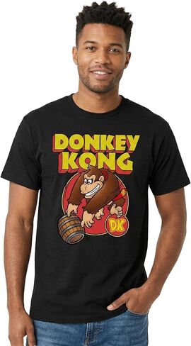Nintendo Donkey Kong 3D Retro Logo Vintage Arcade Barrel Throw T-Shirt - in Kuwait