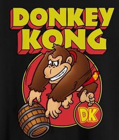 Nintendo Donkey Kong 3D Retro Logo Vintage Arcade Barrel Throw T-Shirt - in Kuwait