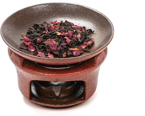 Ceramic Incense Burner Kit, No Electricity Needed,Zen-Inspired Aromatherapy Oil Burner with Rustic Terracotta Glaze, Perfect for Home, Office, Yoga & Meditation (Reddish Brown) in Saudi Arabia