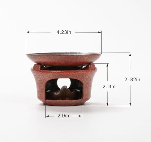 Ceramic Incense Burner Kit, No Electricity Needed,Zen-Inspired Aromatherapy Oil Burner with Rustic Terracotta Glaze, Perfect for Home, Office, Yoga & Meditation (Reddish Brown) in Saudi Arabia